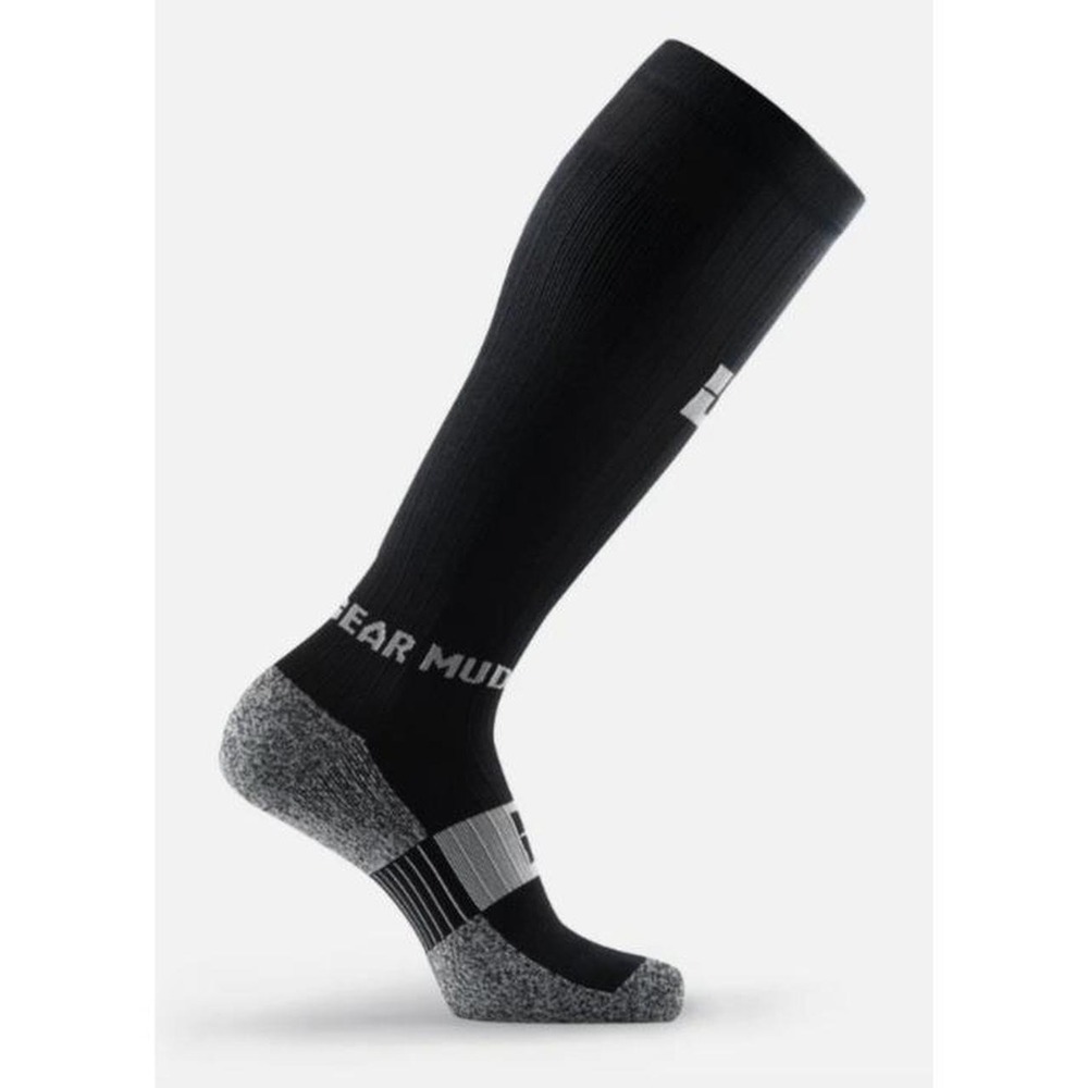 2 pairs Mens Mudgear Black/Gray Tall Knee High Compression Socks sz Med
